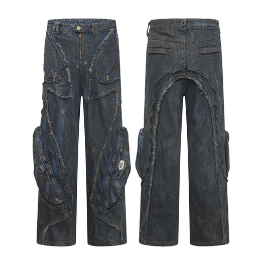 Pantalones Vaqueros Oversized Estilo Urbano Americano Corte Pesado - Image 6