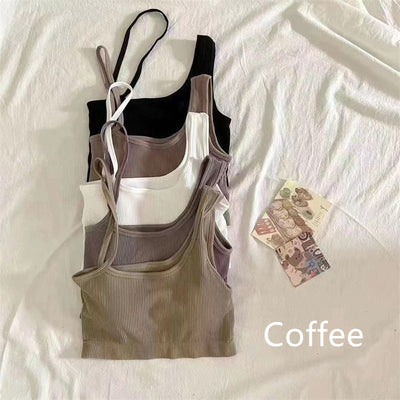 Camiseta Interior Modal Acolchada de Color Sólido para Mujer - Image 36