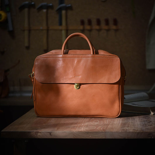 Cartera de Cuero Curtido al Natural con Múltiples Compartimentos para Hombre - Image 2