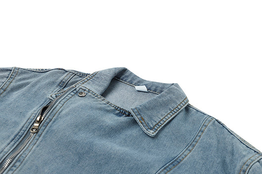 Chaqueta de Mezclilla Corta con Solapa Oversized para Mujer - Image 12