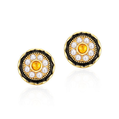 Aretes de Perla Natural Vintage para Mujer - Image 2