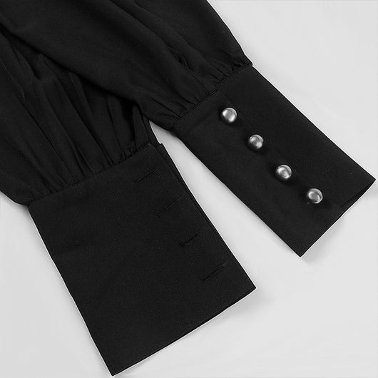 Camisa Plisada Steampunk Victoriana para Hombre con Capas - Image 18