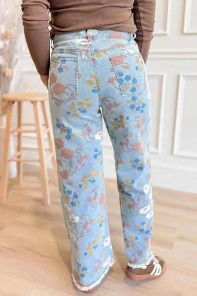 Jeans Sueltos Estampados con Corte Irregular para Mujer - Image 9