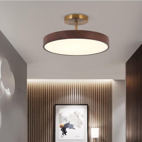 Lámpara de Techo Minimalista con Textura de Madera