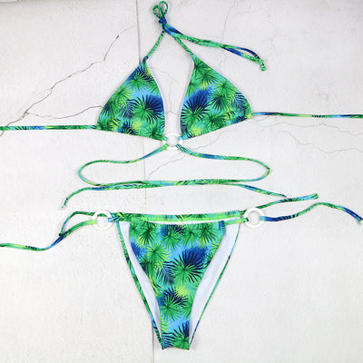 Bikini Deportivo Dos Piezas Cintura Baja Verde Naranja Negro y Blanco para Mujer - Image 3