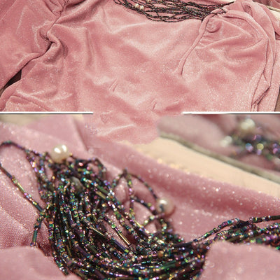 Falda Rosa con Detalle de Perla en Escote y Diseño Elegante - Image 10