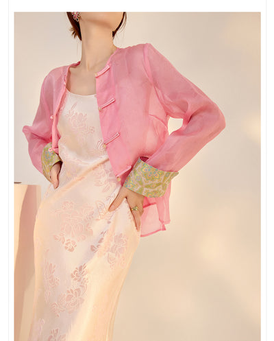 Blusa Retro Elegante con Bordado Chino y Botones Decorativos - Image 13