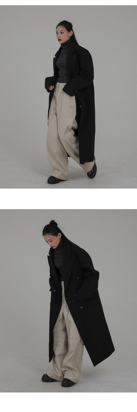 Abrigo Larga Oversized Estilo Coreano Inspirado en Hepburn - Image 11