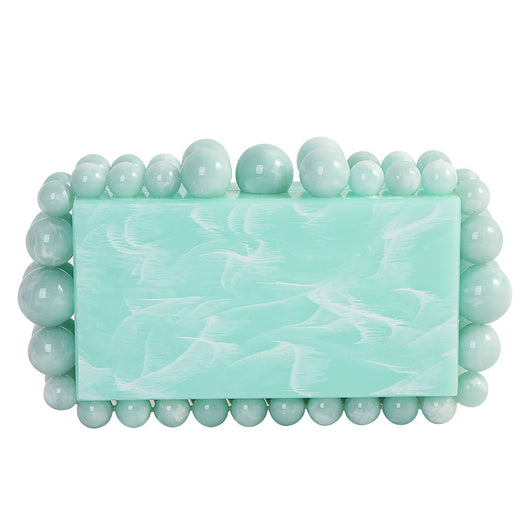 Clutch Marmolado con Perlas Grandes y Pequeñas - Image 4