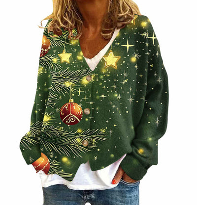 Suéter Tipo Chaqueta Casual de Cuello V Holgado para Mujer - Image 10