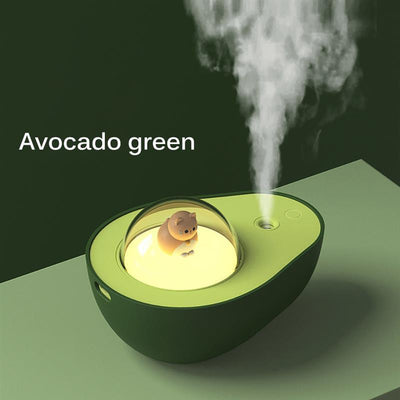 Humidificador Portátil Aguacate USB con Luz Nocturna y Difusor de Niebla