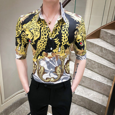 Camisa Estampado Leopardo Manga Cinco Puntos para Niños - Image 11