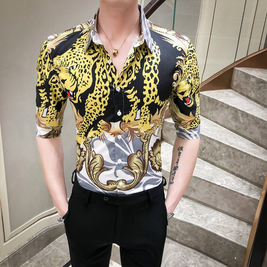 Camisa Estampado Leopardo Manga Cinco Puntos para Niños - Image 11