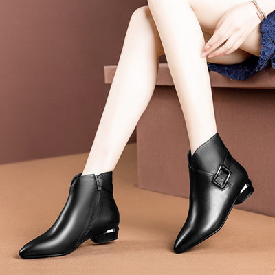 Botas Cortas de Tacón Bajo para Mujer - Estilo Moderno y Cómodo - Image 8