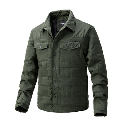 Chaqueta Acolchada de Algodón para Hombre - Estilo Business Casual con Cuello Polo - Image 3