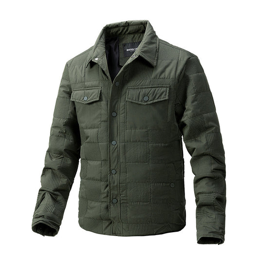 Chaqueta Acolchada de Algodón para Hombre - Estilo Business Casual con Cuello Polo - Image 3