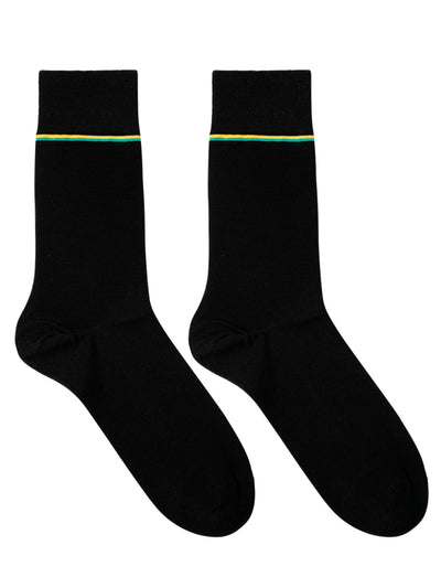 Calcetines Ejecutivos Pinstriped Algodón Mercerizado Negro Verde Amarillo - Image 10