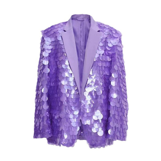 Blazer de Lentejuelas Sueltas para Cena y Eventos Elegantes - Image 2