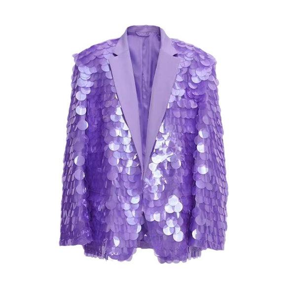 Blazer de Lentejuelas Sueltas para Cena y Eventos Elegantes