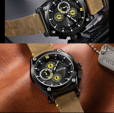 Reloj Cronógrafo de Cuero con Calendario para Hombre - Image 5