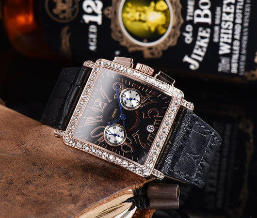 Reloj de Cuarzo Cuadrado para Hombre con Broche de 5 Pasadores - Image 3