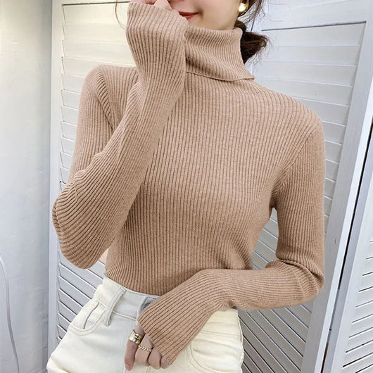 Suéter Cuello Alto Mujer Tejido Térmico Invierno - Image 13