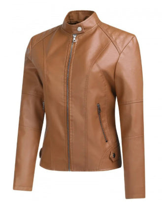 Chaqueta de Cuero para Mujer con Cierre de Cremallera - Diseño Clásico Elegante - Image 13