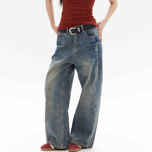 Jeans Sueltos Estilo Calle Americana