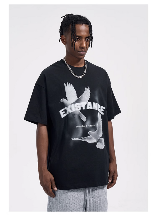 Playera Suelta con Estampa Paloma de Paz - Image 18