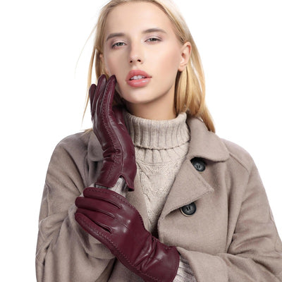 Guantes de Cuero Oveja para Mujer - Cálidos y Elegantes para Otoño e Invierno - Image 3