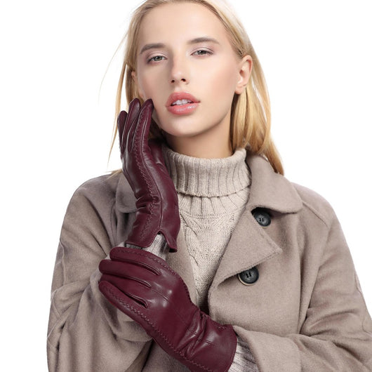 Guantes de Cuero Oveja para Mujer - Cálidos y Elegantes para Otoño e Invierno - Image 3