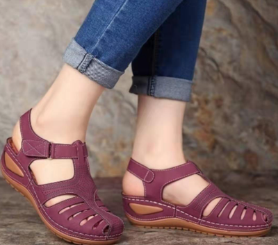 Sandalias Wedge Talla Grande con Velcro y Punta Redonda - Image 16