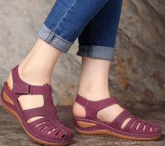 Sandalias Wedge Talla Grande con Velcro y Punta Redonda - Image 16