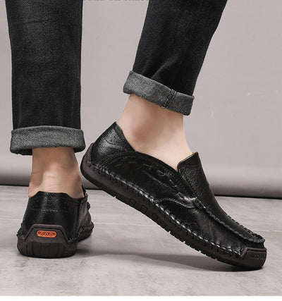 Mocasines Hombre Cuero Ligeros Antideslizantes Sin Cordones - Image 16