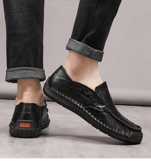 Mocasines Hombre Cuero Ligeros Antideslizantes Sin Cordones - Image 16