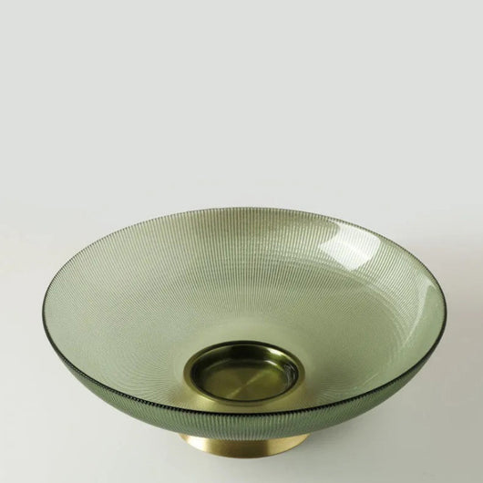 Plato de Frutas de Vidrio Dorado para Mesa de Té - Image 5