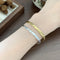 Pulsera de Plata Esterlina con Patrón de Oro Foil Irregular y Convexo