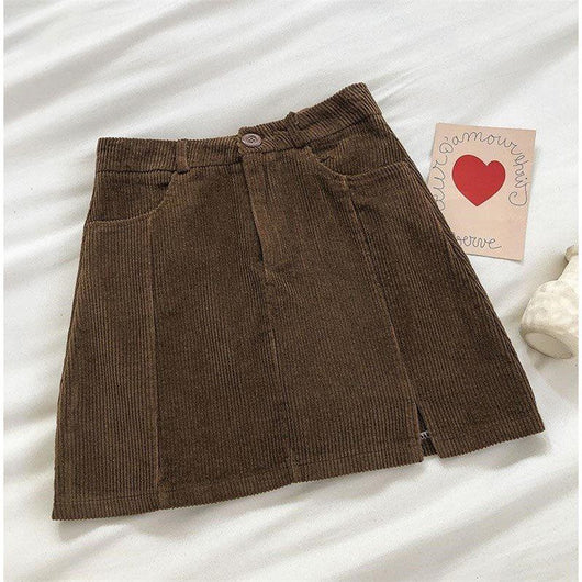 Falda de Pana Talle Alto Slim para Mujer - Image 15
