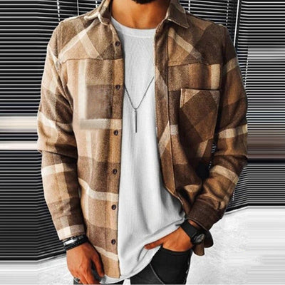 Camisa de Cuadros con Estampado a Juego de Colores para Hombre - Image 26