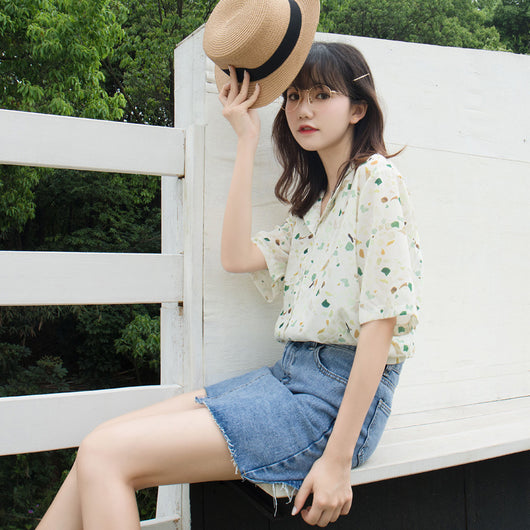 Blusa Retro de Chifón Floral para Primavera y Verano - Image 9