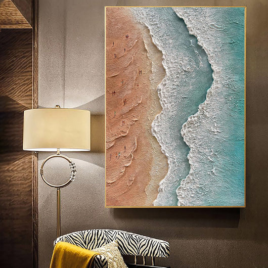 Cuadro de Playa Texturizado 3D - Pintura al Óleo Artesanal Paisaje Vacacional - Image 5