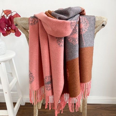 Bufanda de Cachemira Otoño Invierno con Jacquard Diente de León - Image 11