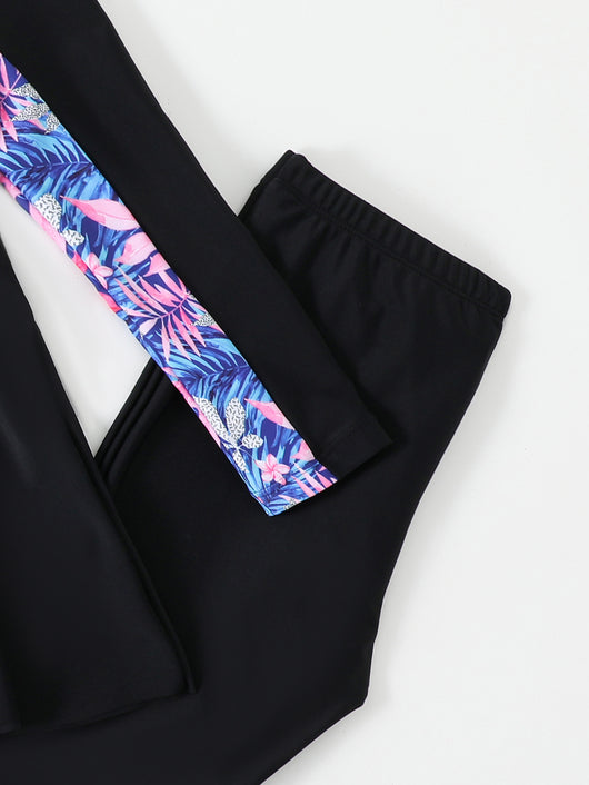 Traje de Baño Conservador de Dos Piezas con Mangas Largas para Niñas Talla M-L - Image 16