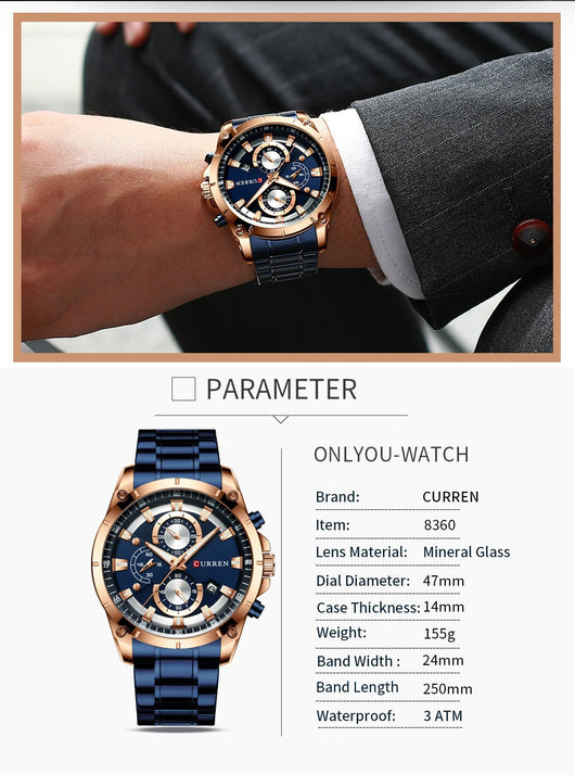 Reloj Empresarial para Hombre Resistente al Agua - Image 8