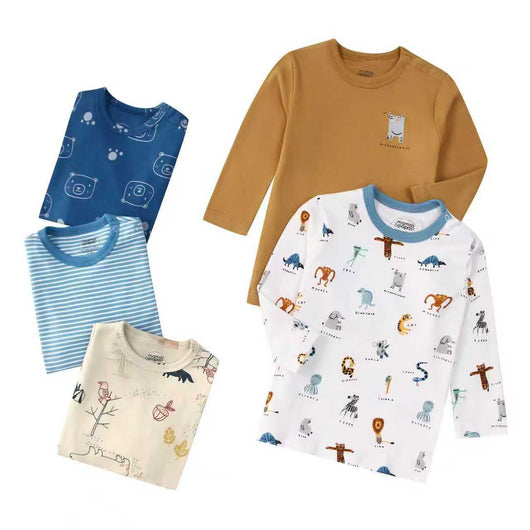 Pack de 5 Camisetas Infantiles Manga Larga Estampado Otoño Multicolor - Image 12