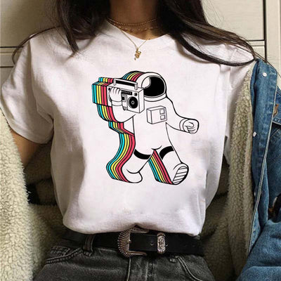 Playera Estampada de Personalidad Creativa para Estudiantes - Image 26