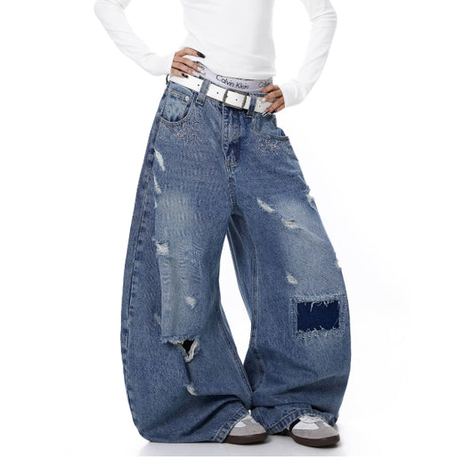 Jeans Curvy Desgastados con Parches Lavado Vintage - Image 11