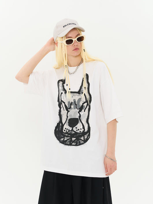 Chaqueta Urbana con Patrón de Cabeza de Perro Graffiti - Image 9