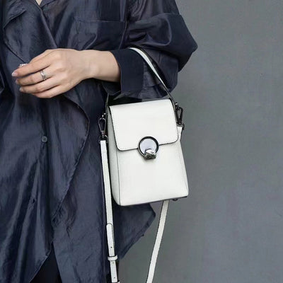 Bolso Bandolera de Cuero Genuino Estilo Coreano Multiuso - Image 9