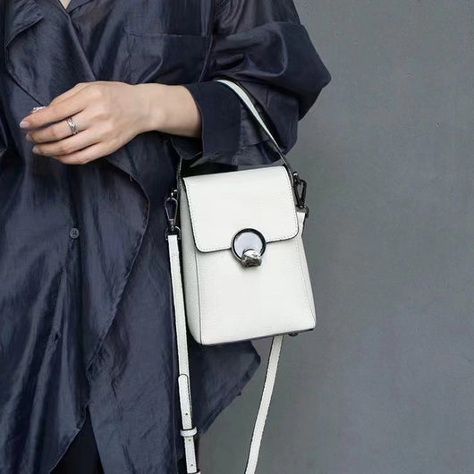 Bolso Bandolera de Cuero Genuino Estilo Coreano Multiuso - Image 9